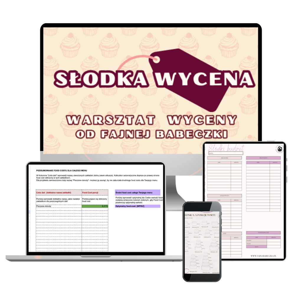 warsztat wyceny produktów słodkich ciasta torty babeczki cena